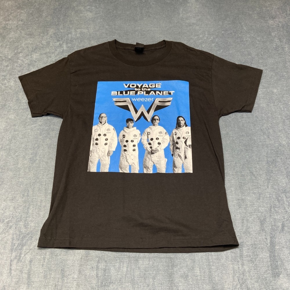 Hanes Beefy-T Voyage To The Blue Planet Weezer T Shirt Men Large Black Crew Neck